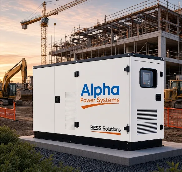 Battery energy storage unit on a construction site